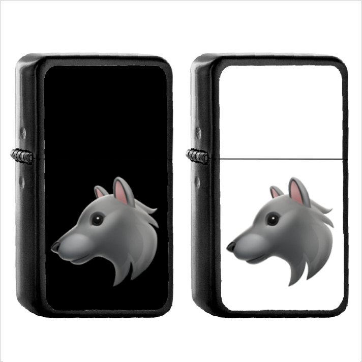 404 Wolf Face - (1pcs) Oil Windproof Black Emoji Emoticon Lighters