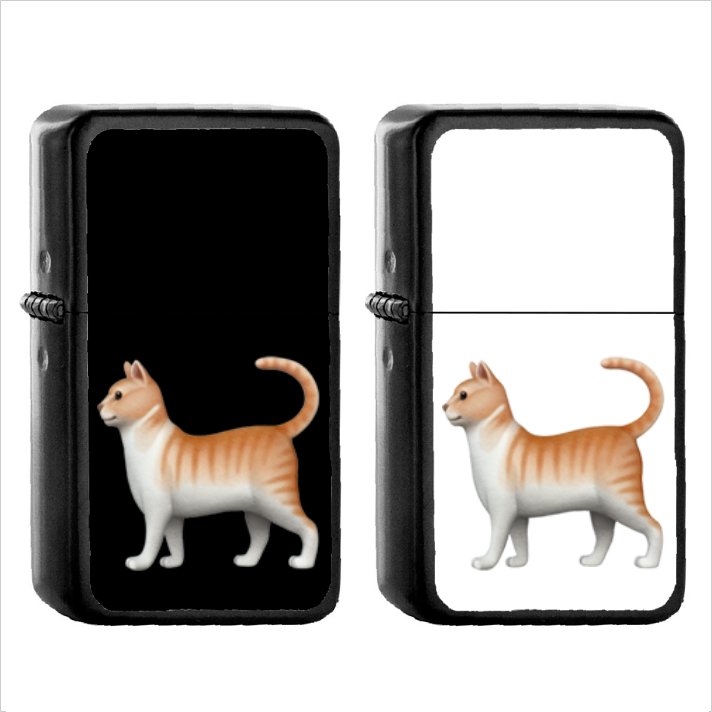 408 Cat - (1pcs) Oil Windproof Black Emoji Emoticon Lighters
