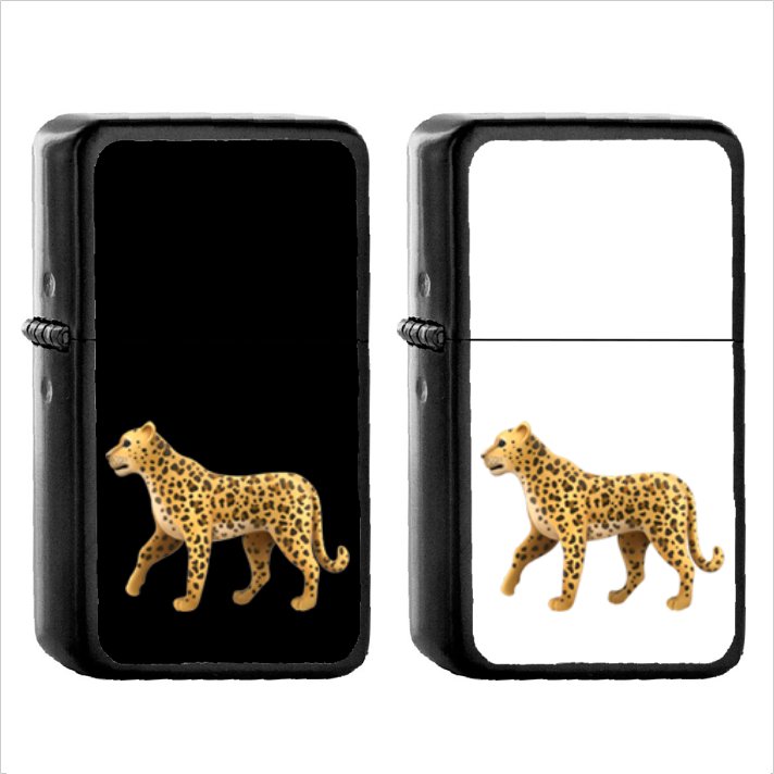 412 Leopard - (1pcs) Oil Windproof Black Emoji Emoticon Lighters