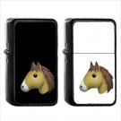 413 Horse Face - (1pcs) Oil Windproof Black Emoji Emoticon Lighters