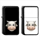 418 Cow Face - (1pcs) Oil Windproof Black Emoji Emoticon Lighters