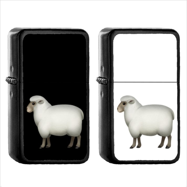 427 Sheep - (1pcs) Oil Windproof Black Emoji Emoticon Lighters