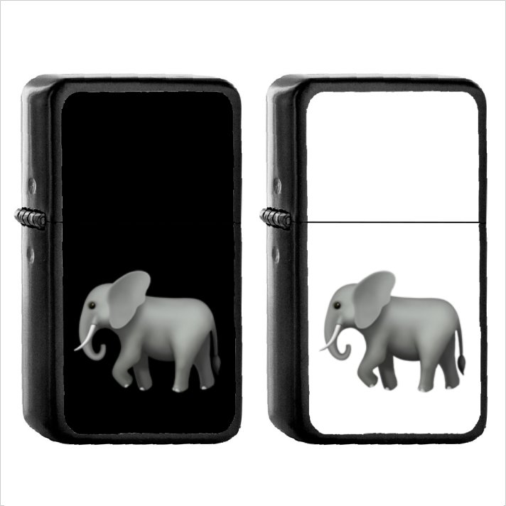 433 Elephant - (1pcs) Oil Windproof Black Emoji Emoticon Lighters