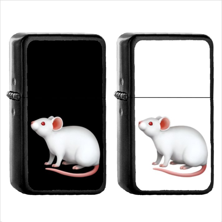 437 Mouse - (1pcs) Oil Windproof Black Emoji Emoticon Lighters