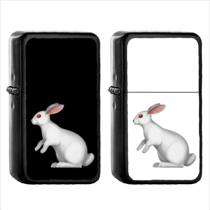 441 Rabbit - (1pcs) Oil Windproof Black Emoji Emoticon Lighters