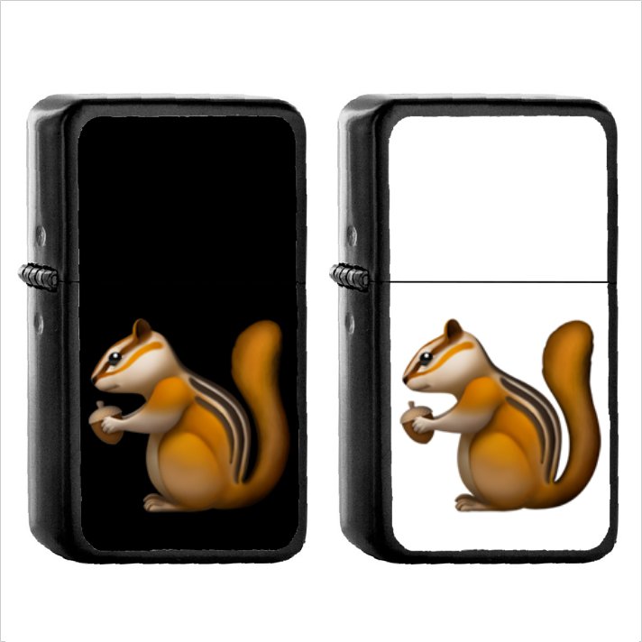 442 Chipmunk - (1pcs) Oil Windproof Black Emoji Emoticon Lighters