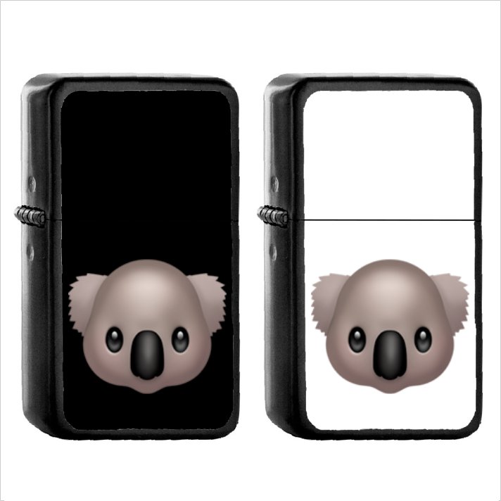 446 Koala - (1pcs) Oil Windproof Black Emoji Emoticon Lighters