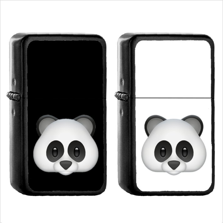 447 Panda Face - (1pcs) Oil Windproof Black Emoji Emoticon Lighters