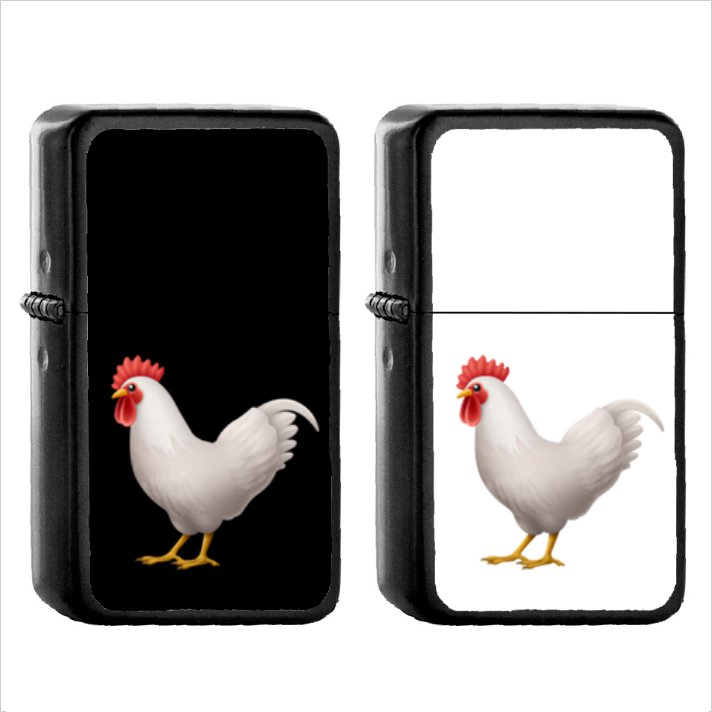 453 Rooster - (1pcs) Oil Windproof Black Emoji Emoticon Lighters
