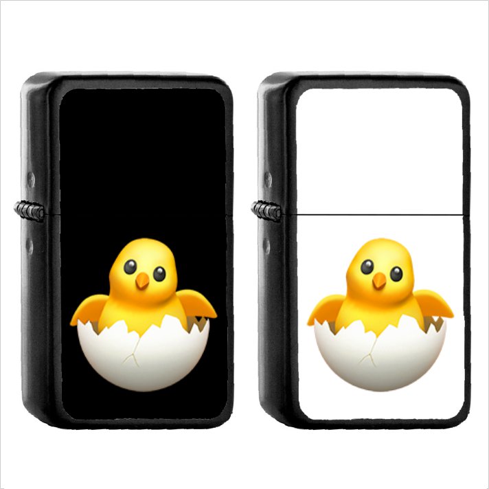 454 Hatching Chick - (1pcs) Oil Windproof Black Emoji Emoticon Lighters