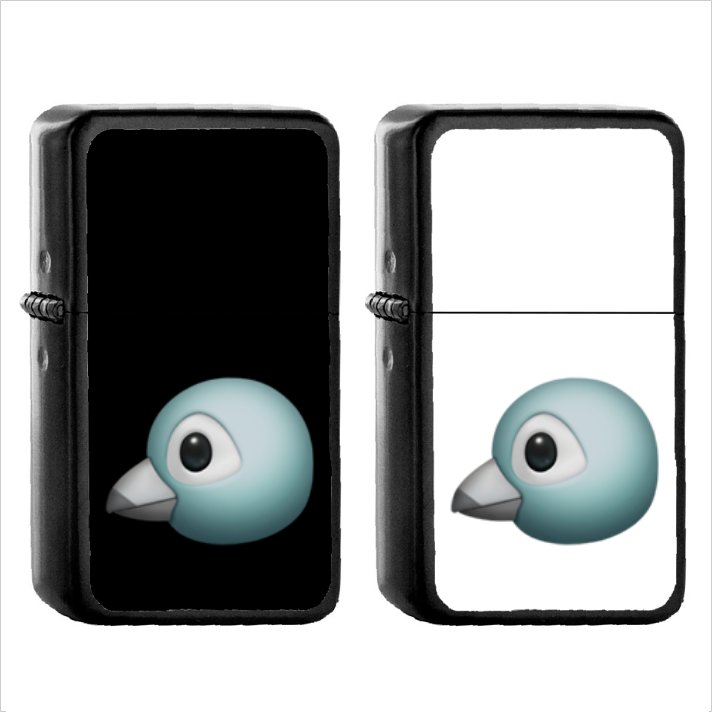 457 Bird - (1pcs) Oil Windproof Black Emoji Emoticon Lighters