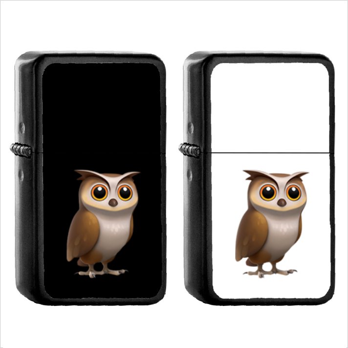 463 Owl - (1pcs) Oil Windproof Black Emoji Emoticon Lighters