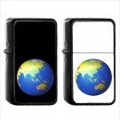 526 Earth Globe Asia Australia - (1pcs) Oil Windproof Black Emoji Emoticon Lighters