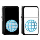 527 Globe Meridians - (1pcs) Oil Windproof Black Emoji Emoticon Lighters