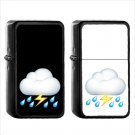 548 Thunder Cloud Rain - (1pcs) Oil Windproof Black Emoji Emoticon Lighters