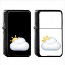 550 White Sun Behind Cloud - (1pcs) Oil Windproof Black Emoji Emoticon Lighters