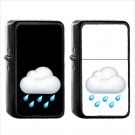 552 Cloud Rain - (1pcs) Oil Windproof Black Emoji Emoticon Lighters
