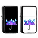560 Umbrella Rain Drops - (1pcs) Oil Windproof Black Emoji Emoticon Lighters