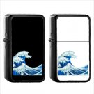 568 Water Wave - (1pcs) Oil Windproof Black Emoji Emoticon Lighters