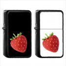 586 Strawberry - (1pcs) Oil Windproof Black Emoji Emoticon Lighters