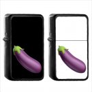 591 Aubergine - (1pcs) Oil Windproof Black Emoji Emoticon Lighters