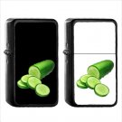 596 Cucumber - (1pcs) Oil Windproof Black Emoji Emoticon Lighters