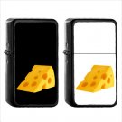 608 Cheese Wedge - (1pcs) Oil Windproof Black Emoji Emoticon Lighters
