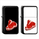611 Cut Of Meat - (1pcs) Oil Windproof Black Emoji Emoticon Lighters