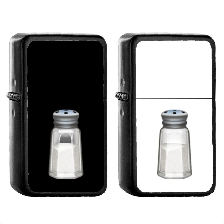 627 Salt Shaker - (1pcs) Oil Windproof Black Emoji Emoticon Lighters