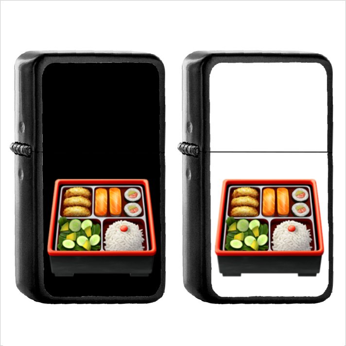 629 Bento Box - (1pcs) Oil Windproof Black Emoji Emoticon Lighters