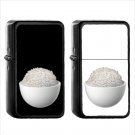 632 Cooked Rice - (1pcs) Oil Windproof Black Emoji Emoticon Lighters