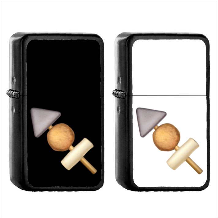 637 Oden - (1pcs) Oil Windproof Black Emoji Emoticon Lighters