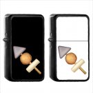 637 Oden - (1pcs) Oil Windproof Black Emoji Emoticon Lighters