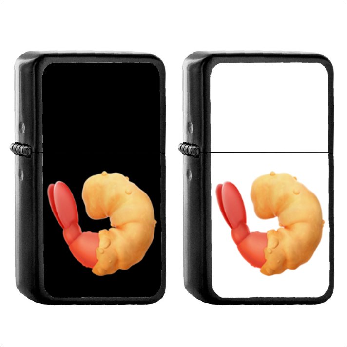 639 Fried Shrimp - (1pcs) Oil Windproof Black Emoji Emoticon Lighters