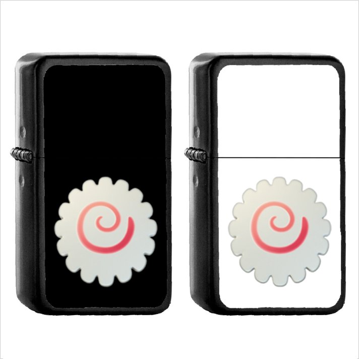 640 Fish Cake Swirl Design - (1pcs) Oil Windproof Black Emoji Emoticon Lighters
