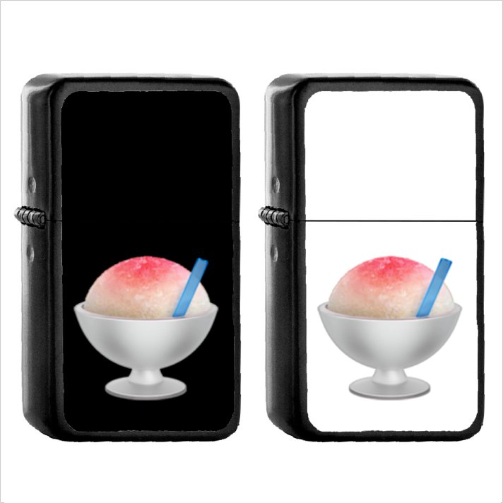 647 Shaved Ice - (1pcs) Oil Windproof Black Emoji Emoticon Lighters