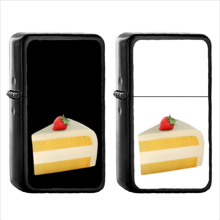 652 Shortcake - (1pcs) Oil Windproof Black Emoji Emoticon Lighters