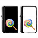 657 Lollipop - (1pcs) Oil Windproof Black Emoji Emoticon Lighters