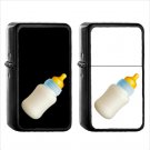 660 Baby Bottle - (1pcs) Oil Windproof Black Emoji Emoticon Lighters