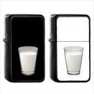 661 Glass Of Milk - (1pcs) Oil Windproof Black Emoji Emoticon Lighters