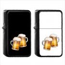 670 Clinking Beer Mugs - (1pcs) Oil Windproof Black Emoji Emoticon Lighters