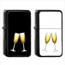 671 Clinking Glasses - (1pcs) Oil Windproof Black Emoji Emoticon Lighters