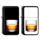 672 Tumbler Glass - (1pcs) Oil Windproof Black Emoji Emoticon Lighters