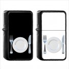 675 Fork Knife Plate - (1pcs) Oil Windproof Black Emoji Emoticon Lighters