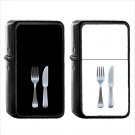 676 Fork Knife - (1pcs) Oil Windproof Black Emoji Emoticon Lighters