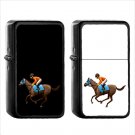 682 Horse Racing - (1pcs) Oil Windproof Black Emoji Emoticon Lighters