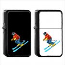 683 Skier - (1pcs) Oil Windproof Black Emoji Emoticon Lighters