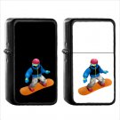 684 Snowboarder - (1pcs) Oil Windproof Black Emoji Emoticon Lighters