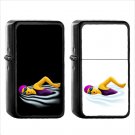 696 Woman Swimming - (1pcs) Oil Windproof Black Emoji Emoticon Lighters