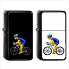 704 Man Biking - (1pcs) Oil Windproof Black Emoji Emoticon Lighters